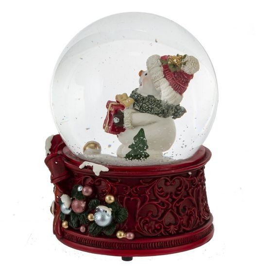 Фигурка декоративная &quot;Снеговик&quot; в стекл шаре (ключ, муз), L9,5 W9 H13,5 см