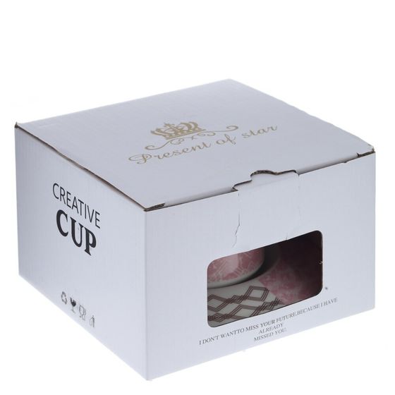 Кружка с блюдцем и ложкой, 200 мл, L15 W15 H8 см, 3в.