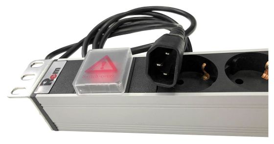 ЦМО Блок розеток Rem-10 с выкл., 8 Schuko, 10 A, алюм., 19&quot;, шнур 1.8 м. 1,8 IEC 60320 C14 (R-10-8S-V-440-1.8)