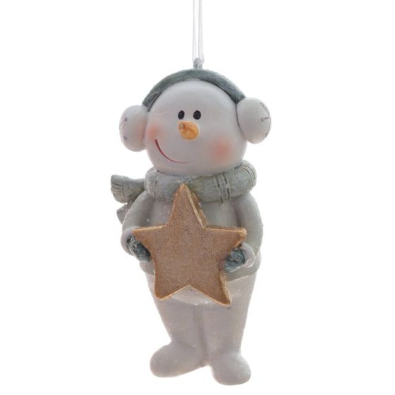 Изделие декоративное подвесное "Снеговики", L4 W3 H8,5 см, 3в.