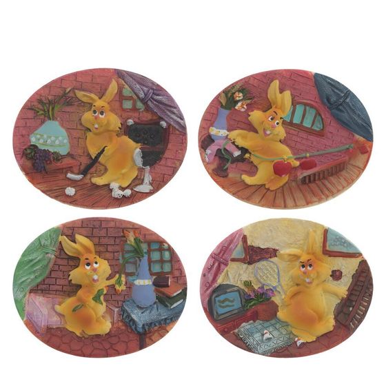 !09 Магнит &quot;Заяц&quot;, L8 W1 H7 см, 4в.