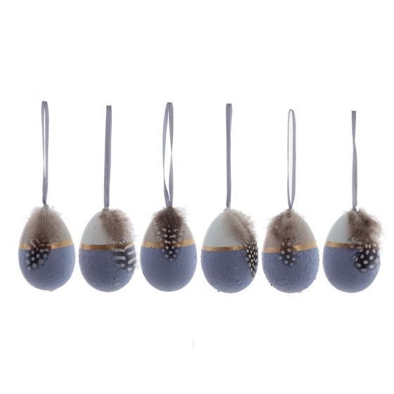 Набор из 6-ти изделий декоративных подвесных "Яйцо" (4*6), L14 W5 H14 см
