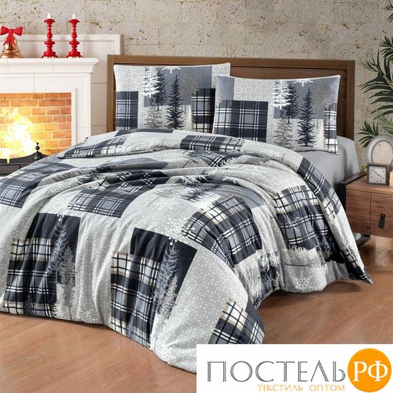 11991 КПБ DO&amp;CO FLANNEL 200*220 (50*70/2) WINTER серый