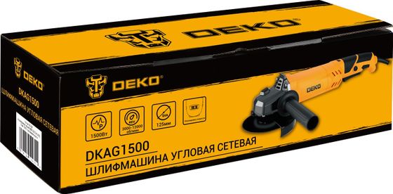 Машина углошлифовальная Deko DKAG1500 1500Вт 11500об/мин рез.шпин.:M14 d=125мм