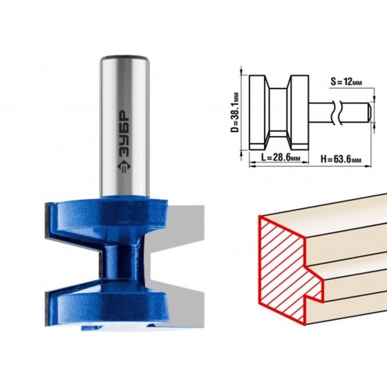 Фреза пазо-шиповая ЗУБР 28731-38.1-2, наборная, хвостовик d = 12 мм, 38.1 x 28.6 мм
