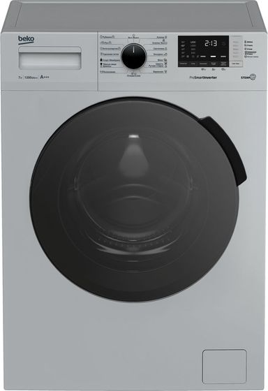 Стиральная машина Beko RSPE78612S серебристый 7кг 1200об/мин с паром узкая инвертор