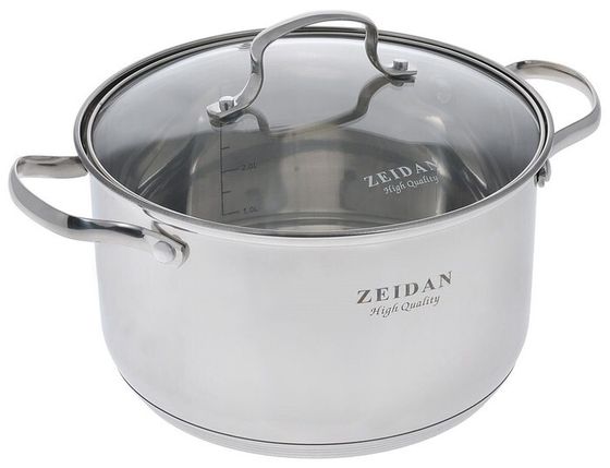 Кастрюля Zeidan Z-50245 Milan 5,1л стек.кр серебристый