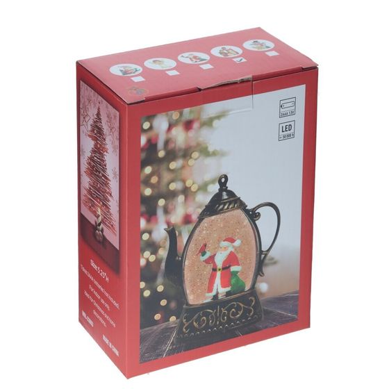 Фигурка декор в стекл шаре &quot;Рождество&quot; (подсвет, вьюга, 2xAAA, н/п), L10,5 W4 H13,5 см