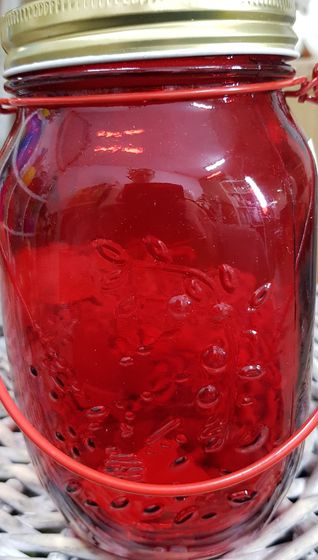 !09 Банка для специй с подвесом и крышкой "Калейдоскоп", 920 мл., цвет красный