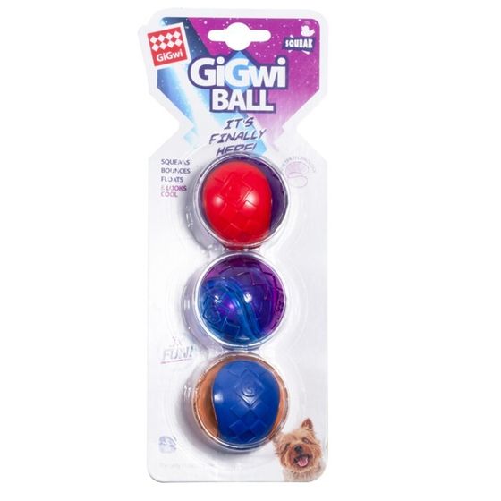 Игрушка для собак Три мяча с пищалкой 5см, серия GiGwi BALL