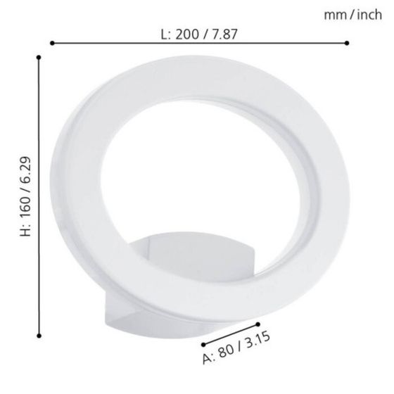 Бра EMOLLIO, 1x10Вт LED, 3000K, 1000лм, цвет белый