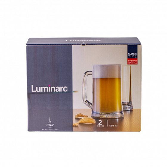 Набор кружек ВРЕМЯ ДЕГУСТАЦИЙ ПИВНАЯ КРУЖКА 500мл 2шт