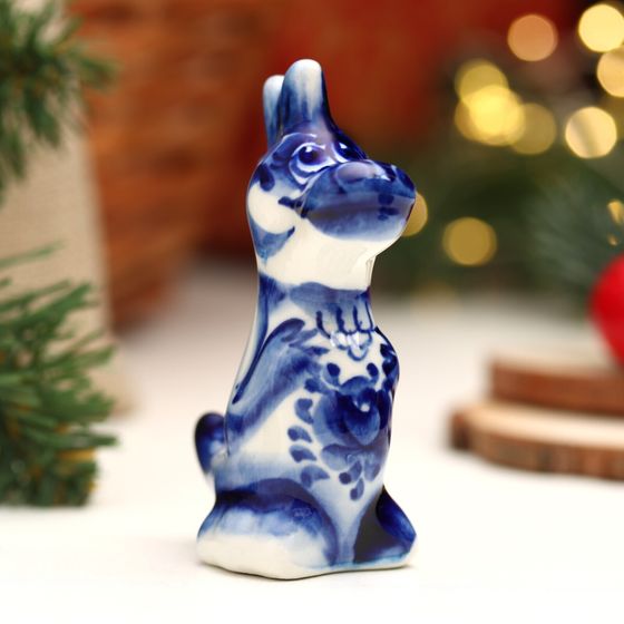 !09 Сувенир (набор 2 штуки) "Дракон Ацелот - девочка", гжель