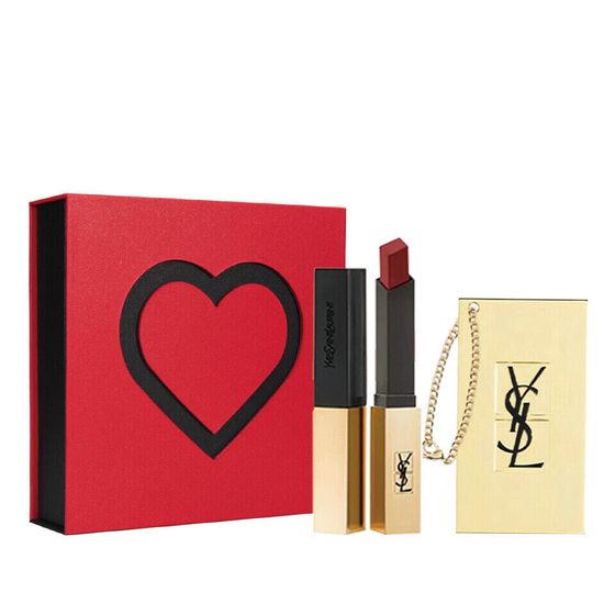 SAINT LAURENT Heart To Heart Lipstick Portable Touch-Up Mirror Box Makeup Sets Easy-to-Blend Complexion Natural