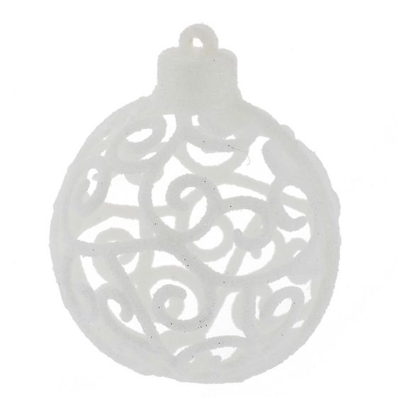 Набор из 6шт Украшение новогоднее Шар &quot;Жемчужная сказка&quot;, D6 см, L11,5 W6 H17,5 см