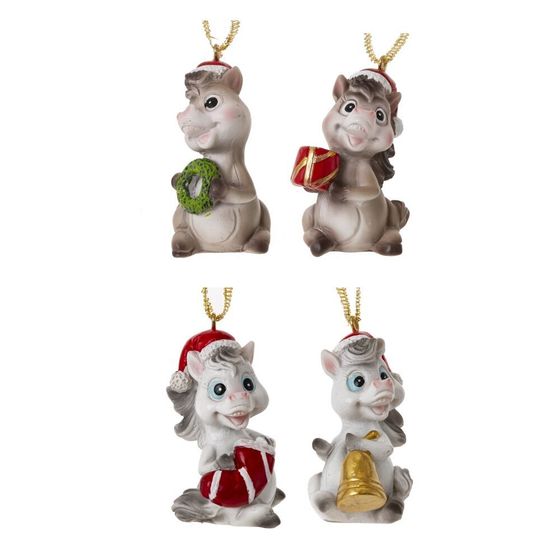 Фигурка декоративная подвесная &quot;Лошадка&quot;, L3 W3 H5 см, 4в.