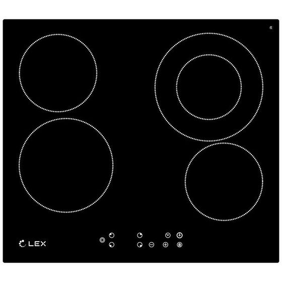 Варочная поверхность Lex EVH 641 BL, электрическая, цвет чёрное стекло