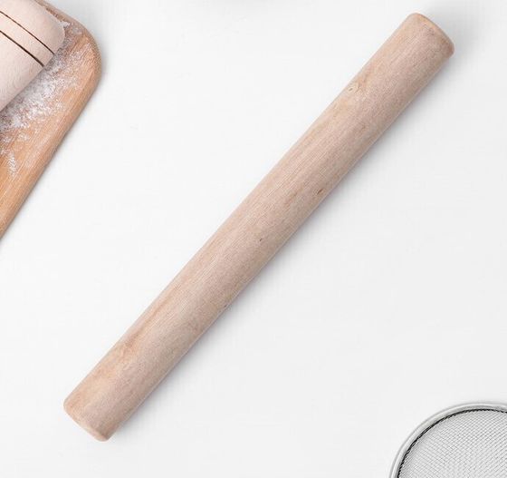 !09 Скалка для теста деревянная, 24 см, прямая