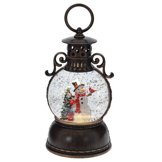 Изделие декоративное &quot;Фонарь&quot; (подсвет, муз, вьюга, 3хААА н/п +USB), D 10 см, L11 W11 H24 см