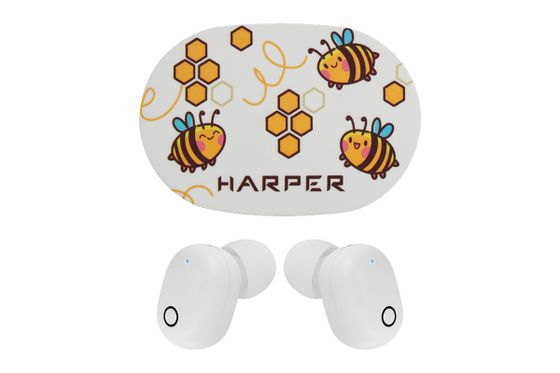 Гарнитура вкладыши Harper HB-534 TWS Bluetooth, bee (white)