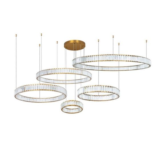 Люстра подвесная Divinare Renata 1135/17 SP-195, LED, 1х171 Вт, 3000К, 8х235х235 см, латунь