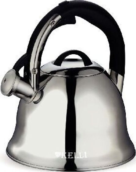 Чайник Kelli KL-4519 3л со свистком серебристый