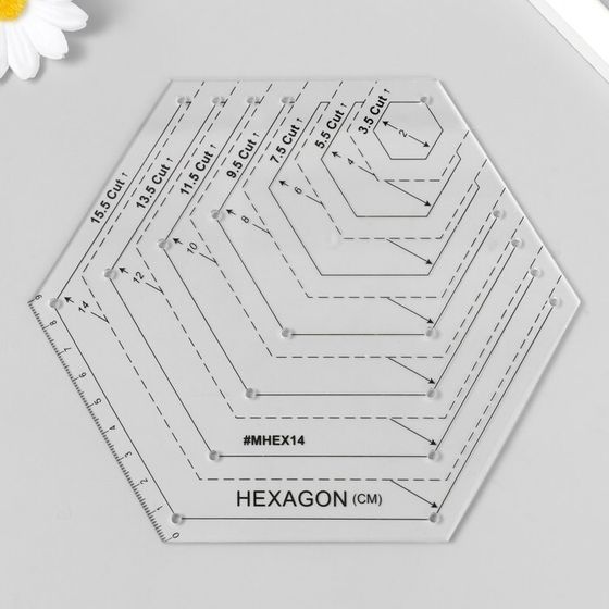 Линейка для пэчворка пластик &quot;Шестигранная&quot;