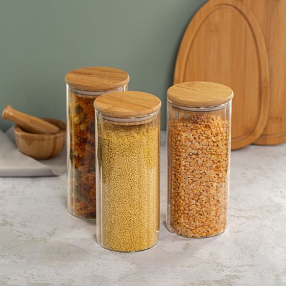 Набор банок для хранения сыпучих продуктов LINA 3шт 1040мл