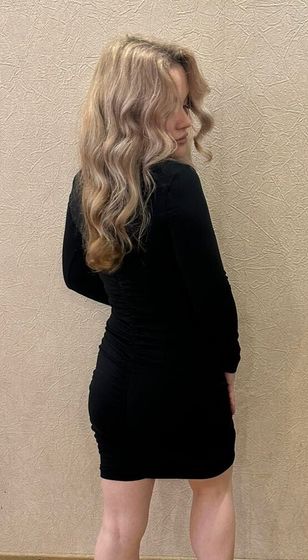 !09 Платье черное с завязочками мини Размер M