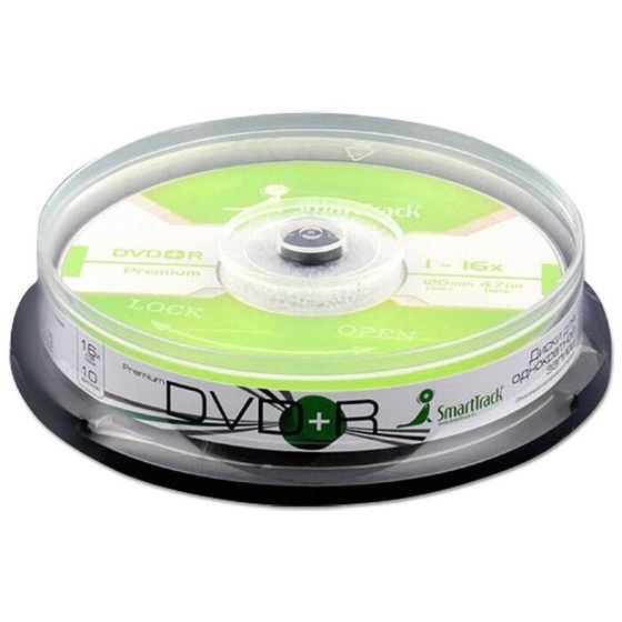 Диск DVD+R SmartTrack, 16х, 4.7 Гб, Cake Box, 10 шт