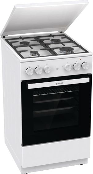 Плита комбинированная Gorenje GK5A42WF-B белый (металлическая крышка) реш.чугун