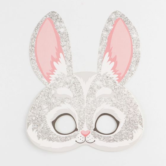 !09 Набор из 3-х масок на резинке:«Кролик с сердечком», 25,3 х 25,3 см., + «Кролик в блестках», 21,1 х 26 см. + «Кролик с морковкой» 30x30 см., 250 гр/кв.м