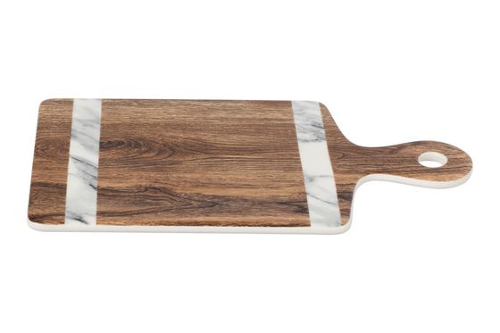 Доска разделочная, 25х14 см, с ручкой, фарфор P, коричневая, Wood&amp;Marble