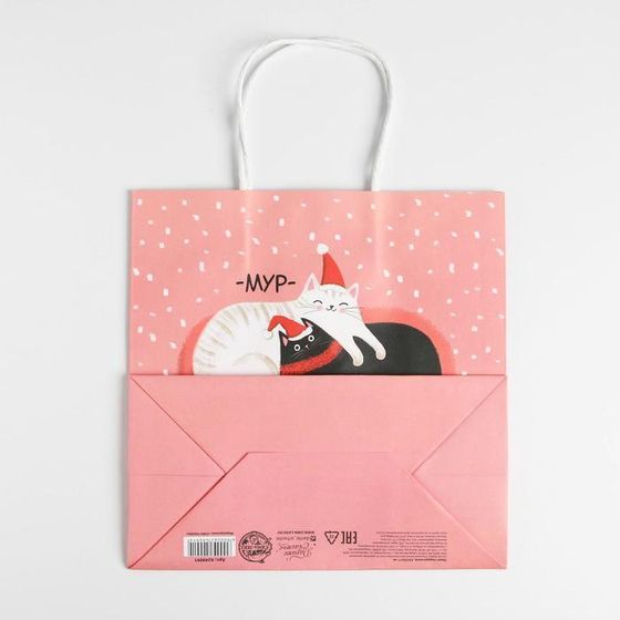 !Пакет подарочный 3 штуки «Время согревать», 22 × 22 × 11 см.