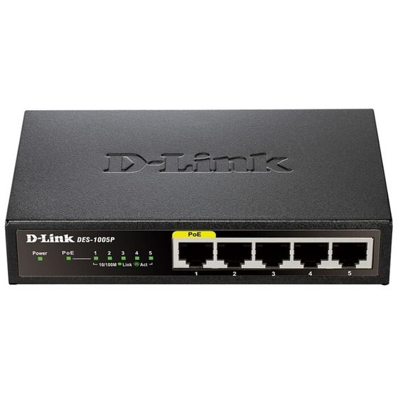 Коммутатор D-Link DGS-1005P/A1A 5G 4PoE 60W неуправляемый