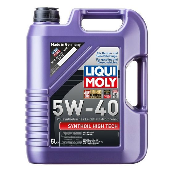 Масло моторное LiquiMoly Synthoil High Tech 5W-40 SN A3/B4, синтетическое, 5 л