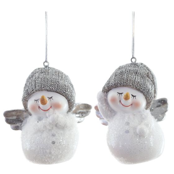 Фигурка декоративная подвесная &quot;Снеговик&quot;,   L5,5 W4,5 H7,5 см, 2в.