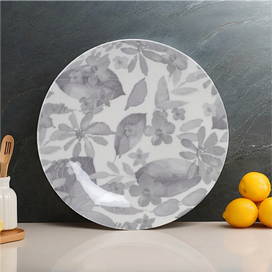 Тарелка десертная BLOOMING серая 19см