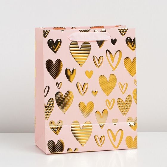 !09 Пакет ламинированный (набор 2 штуки) «В сердце моем», MS 18 × 23 × 10 см.