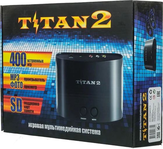 Игровая консоль Titan Magistr Titan 2 черный +контроллер в комплекте: 400 игр