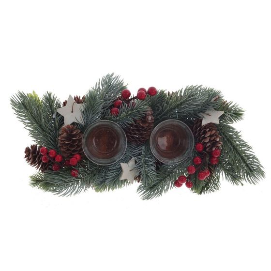 Подсвечник &quot;Новогодняя композиция&quot;, L37 W17 H7 см