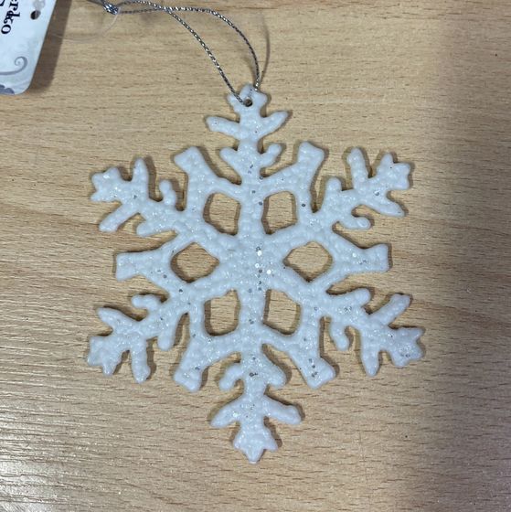 !09 НАБОР 3 ШТУКИ - Елочное украшение &quot;Classic white&quot; снежинка 10 см.