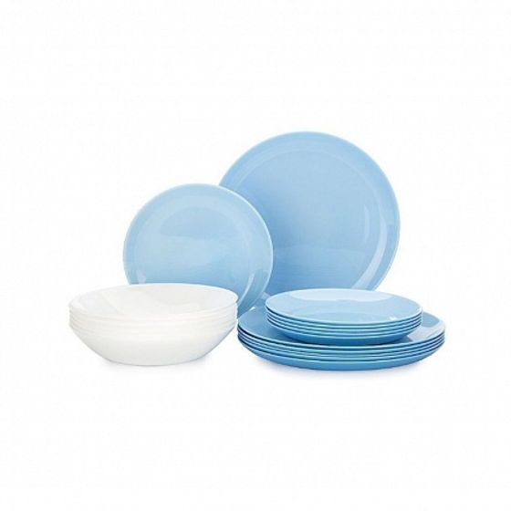 Столовый набор ЛАЙТ БЛЮ&amp;УАЙТ 18 предметов