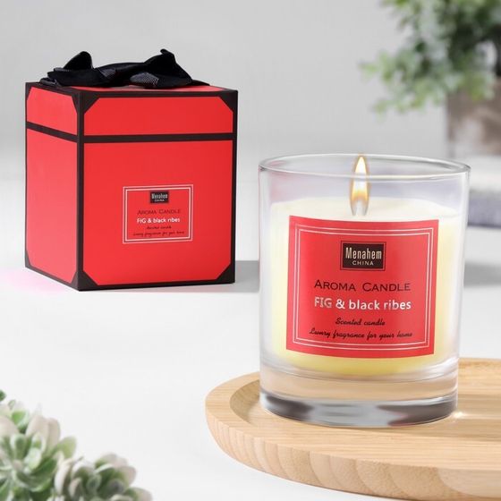 Свеча ароматическая &quot;Aroma Candle&quot;, инжир и черная смородина, 8х9 см