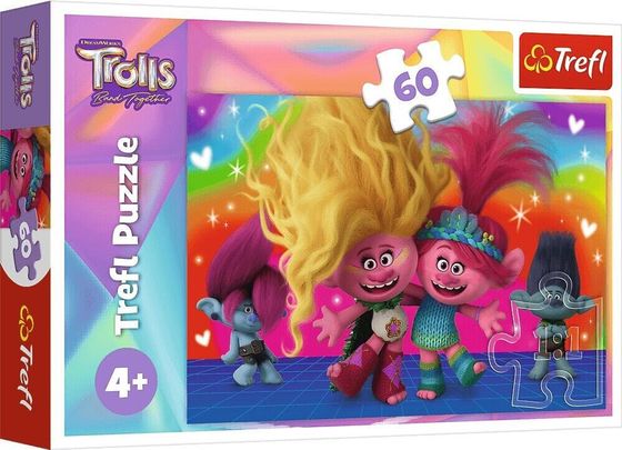 Trefl Puzzle 60el Przyjacielskie Trolle Trolls 3 17386 Trefl