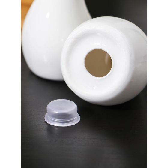 !09 Набор фарфоровый для специй на бамбуковой подставке BellaTenero «Капельки», 3 предмета: солонка 60 мл, перечница 60 мл, сахарница с ложкой 330 мл, цвет белый