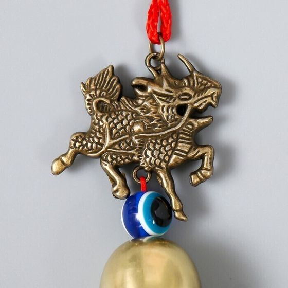 !09 Колокольчик металл &quot;Цилинь (Кирин)&quot; 1 колокол 18х4,5х3 см.