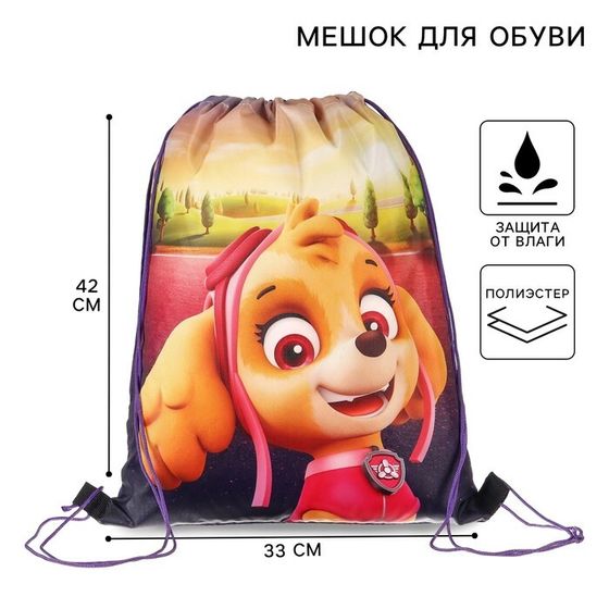 Мешок для обуви 420×330 мм, Щенячий патруль «Скай»