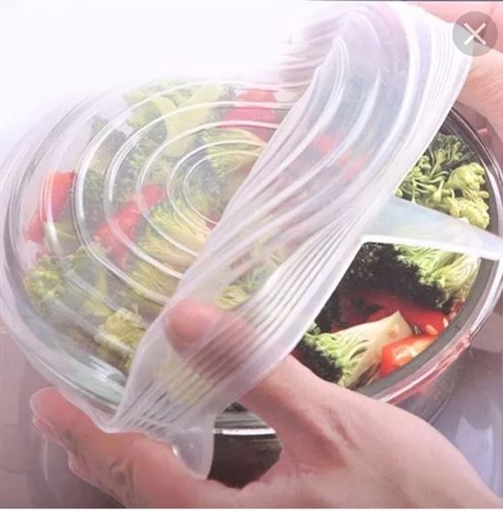 !09 Набор силиконовых крышек, 4 шт. /2 штуки - 19 см, 2 штуки - 24 см.) Франция