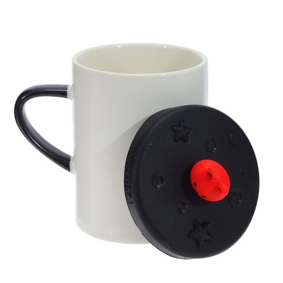 Кружка с крышкой, 400 мл, L12 W8,5 H14,5 см, дизайн микс